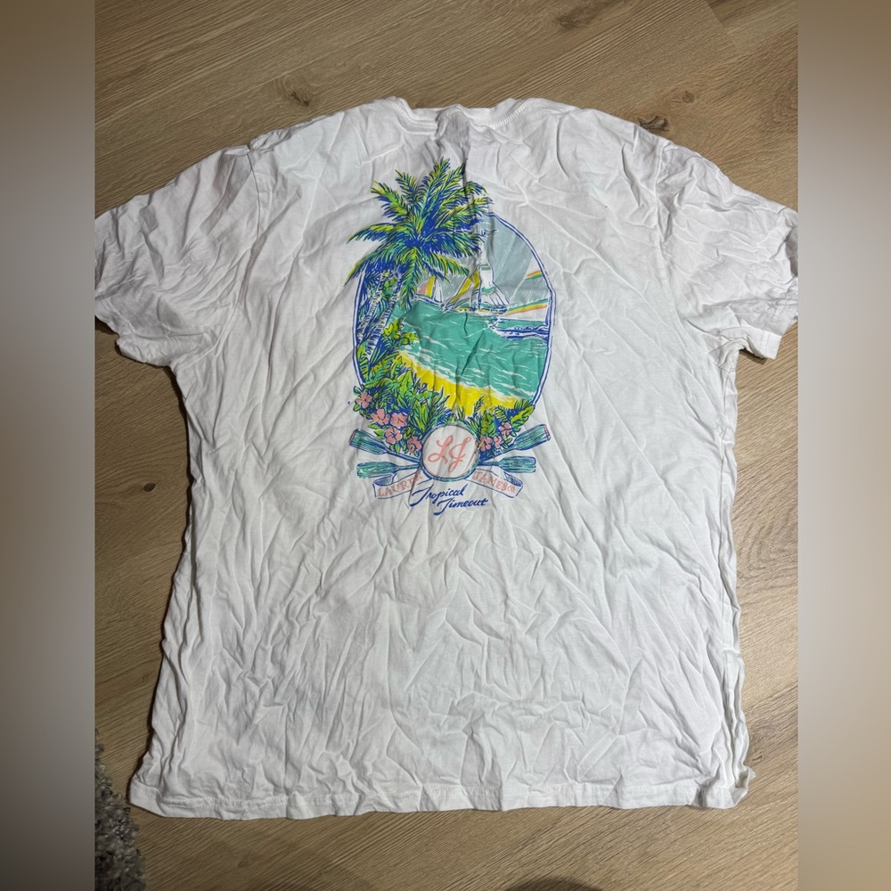 Lauren James White Tropical Graphic Tee